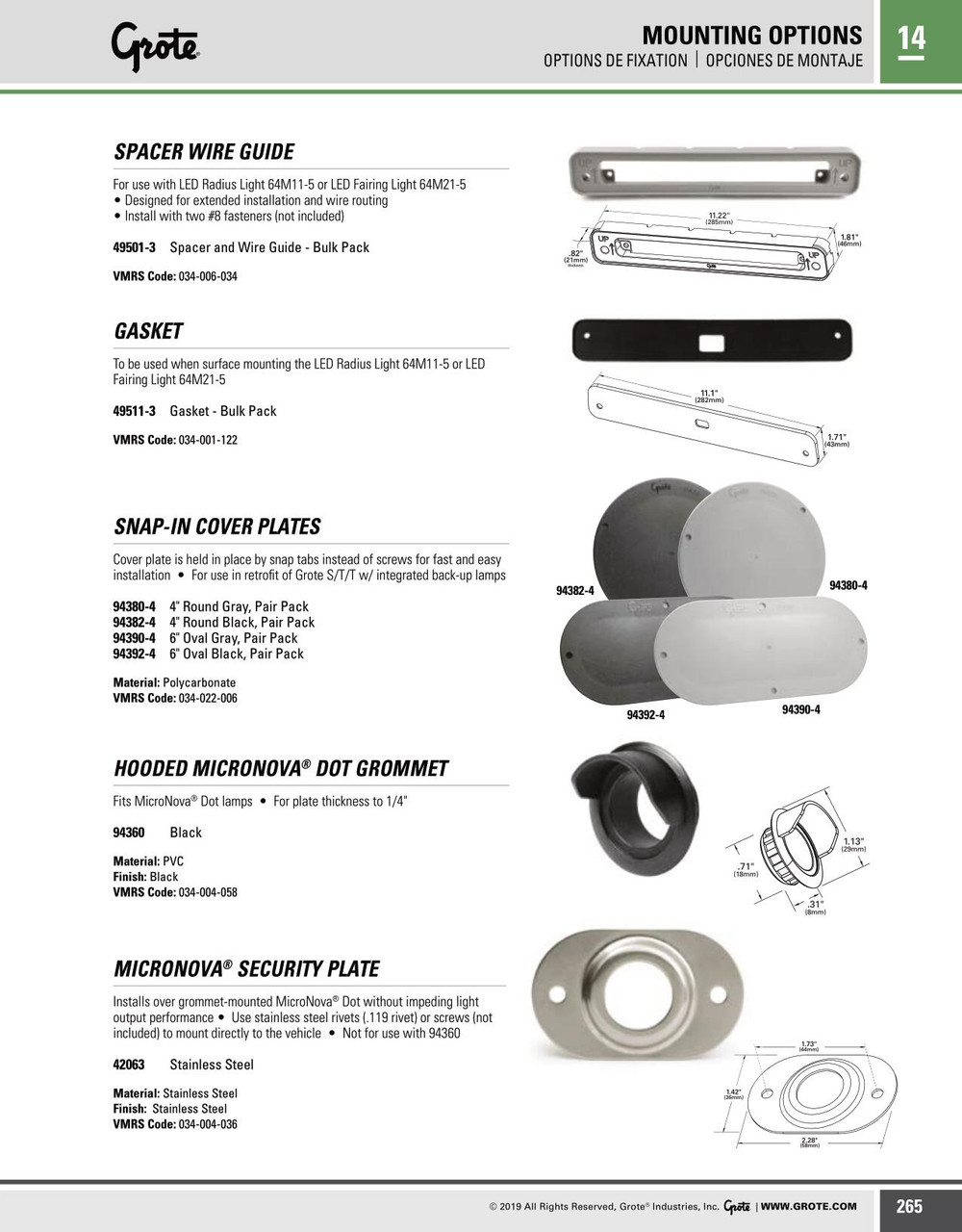 4" Round Polycarbonate Snap-In Cover Plates @ 2 Pack - Gray  94380-4