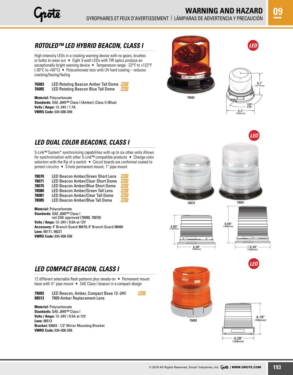 Beacon Replacement Lens (fits 79093) - Amber  98513