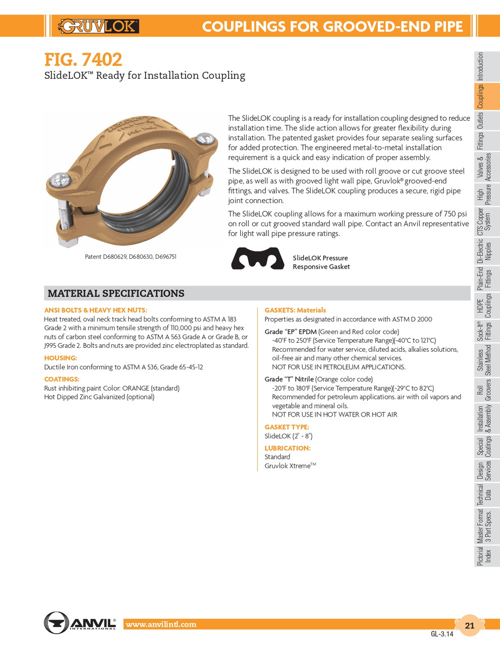 SlideLOK® Fig. 7402 Coupling 2"