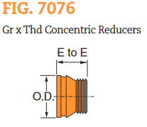 Fig. 7076 Concentric Reducer 1 1/2 x 1"