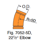 Fig. 7052-5D 22 1/2° Long Radius Elbow 2"