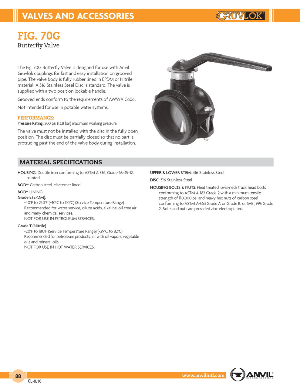 Fig. 70G Butterfly Valve 3"
