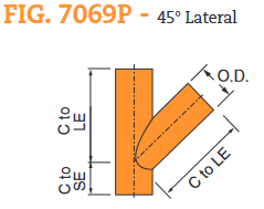 Fig. 7069P Plain End 45° Lateral 8"
