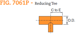 Fig. 7061P Plain End Reducing Tee 12 x 12 x 10"