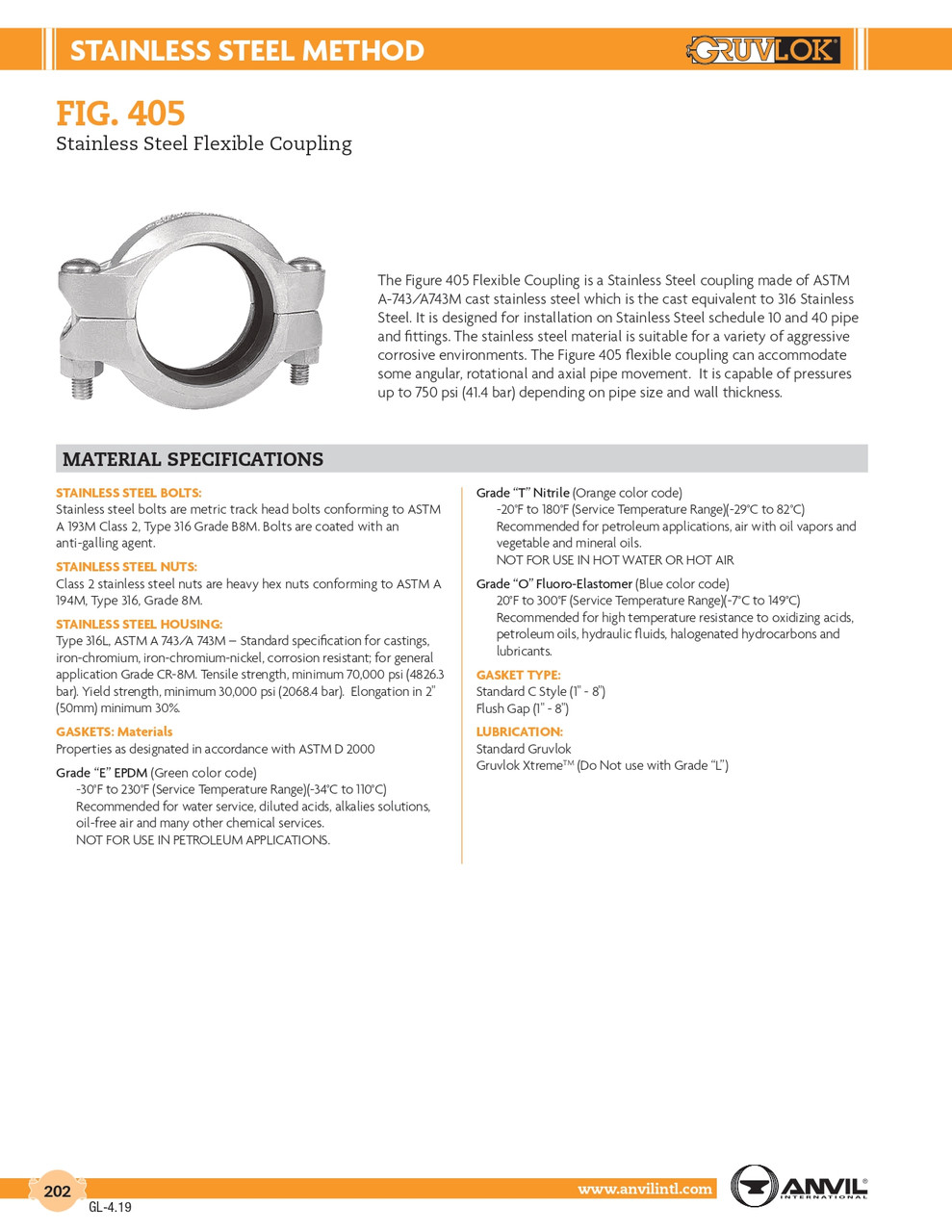 Fig. 405 Stainless Coupling 3"