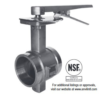 Model B480 Gruvlok Stainless Butterfly Valve /w Lever Handle 2"