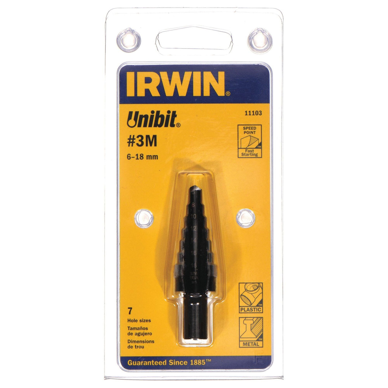 UNIBIT® 3 - 6mm Cobalt Alloy Steel Step Drill Bit   11103
