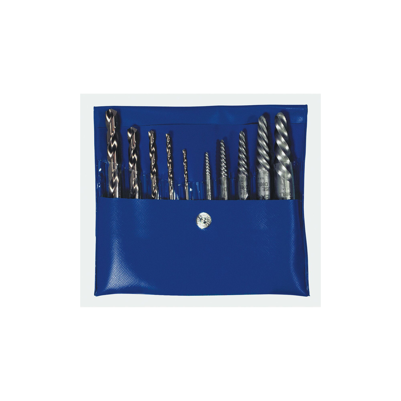 10 Pc. Straight Flute Screw Extractors w/ Cobalt Alloy Steel Drill Bits   11118