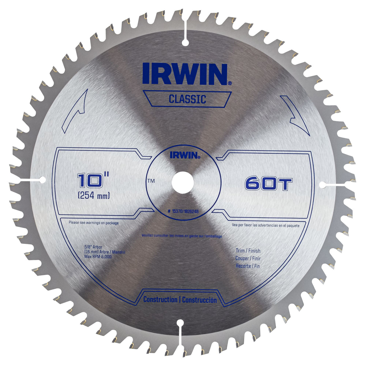 5 Pc. 10" 60T Classic Series Carbide Circular Saw Blade   15370