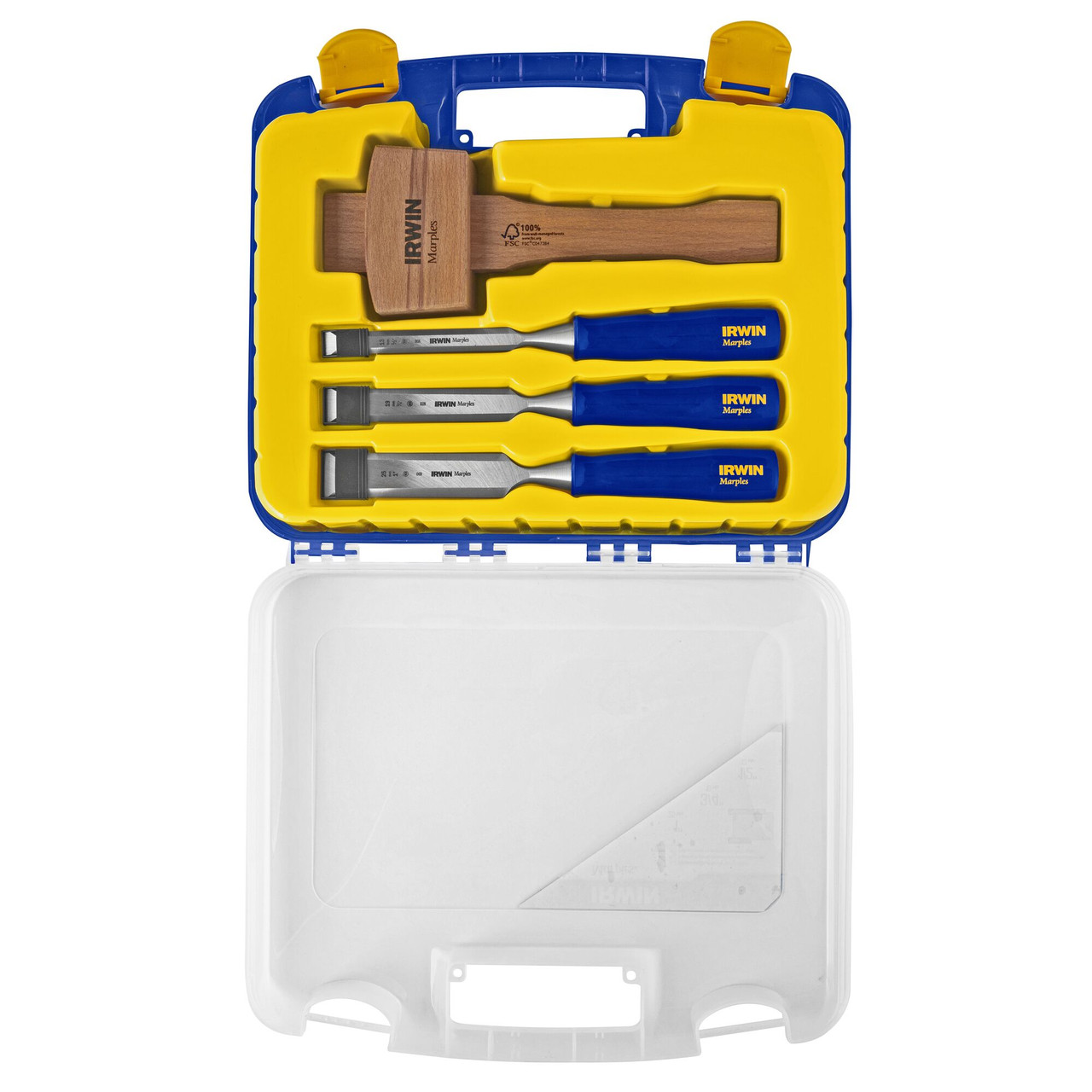 4 Pc. Woodworking Chisel Set w/ Mallet   1788114