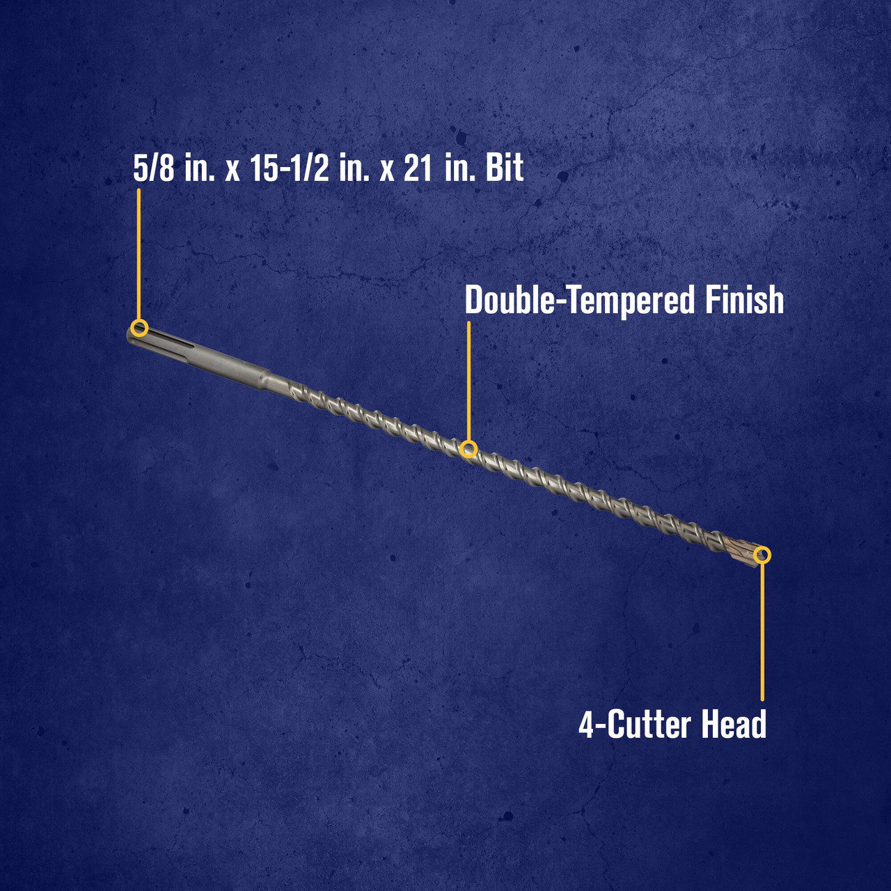 5/8 X 15-1/2 X 21" 4-Cutter SDS-MAX® Hammer Drill Bit   323006