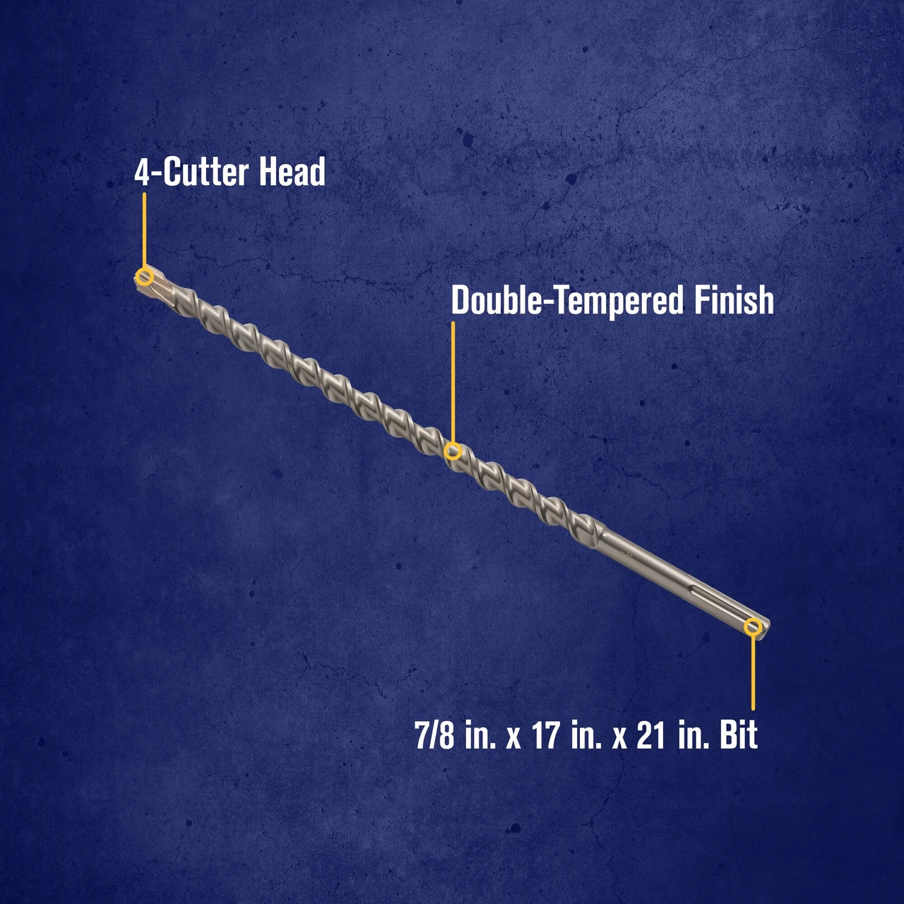 7/8 x 17 x 21" 4-Cutter SDS-MAX® Hammer Drill Bit   323015