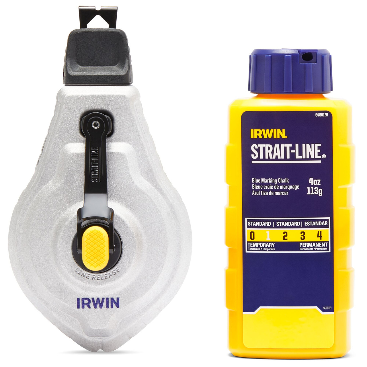 Strait-Line® MACH6® Aluminum Chalk Reel w/ Blue Chalk   IWHT48445BC