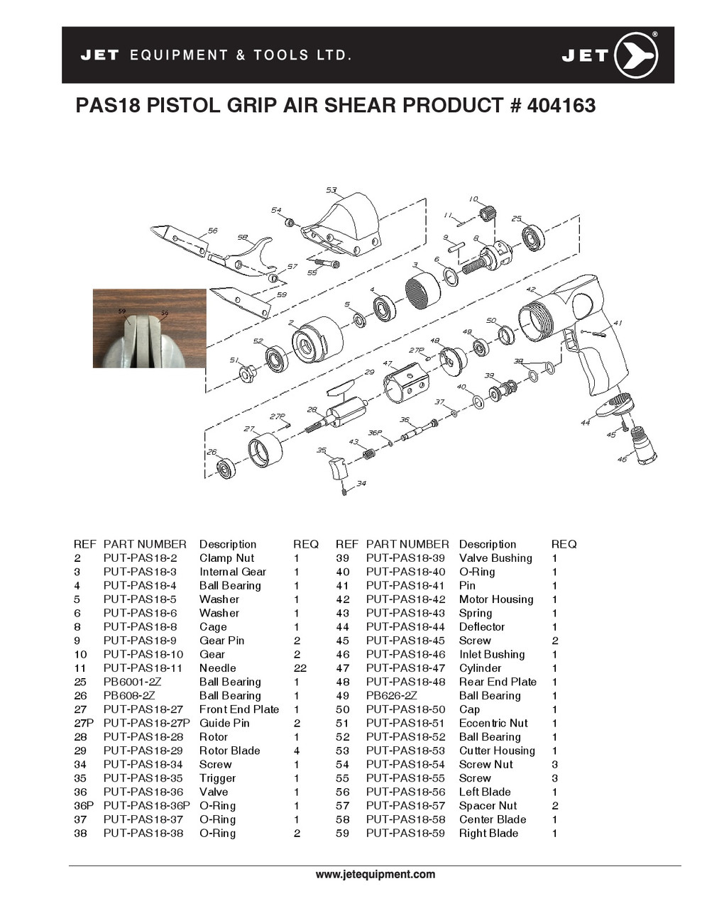 0.35HP H/D Pistol Grip Air Shear 404163