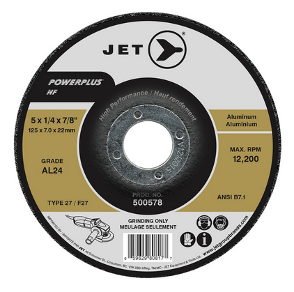 4-1/2 x 1/4 x 7/8" AL24 POWERPLUS NF T27 Grinding Wheel  500568