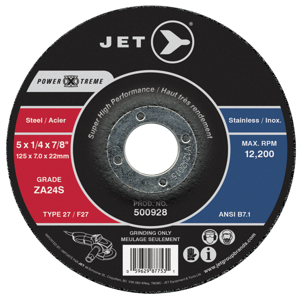 5 x 1/4 x 7/8" ZA24S Power Extreme T27 Grinding Wheel 500928