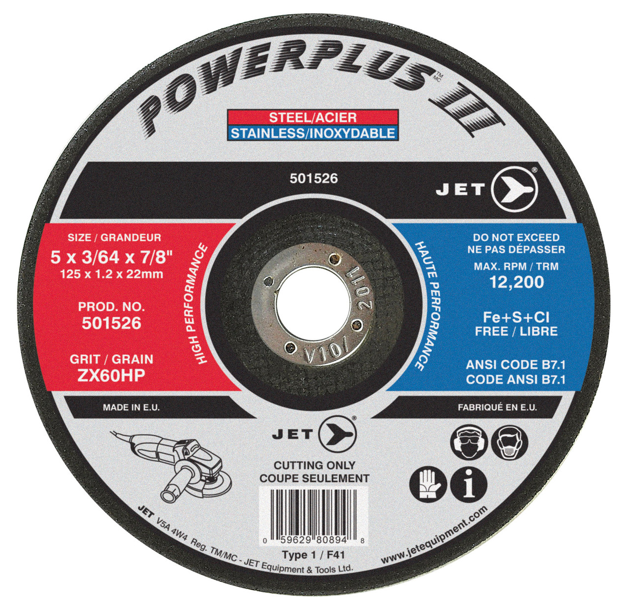 5 x 3/32 x 7/8" ZX30HP POWERPLUS III T1 Cut-Off Wheel 501528