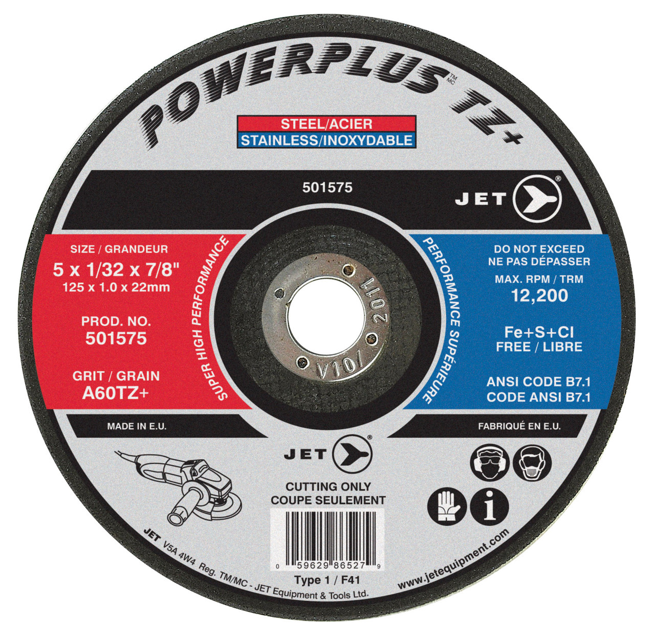 5 x 1/16 x 7/8" A46TZ+ POWEPLUS TZ+ T1 Cut-Off Wheel 501577