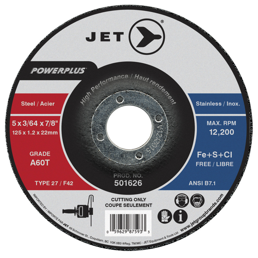 5 x 3/64 x 7/8" A60T POWERPLUS T27 Cut-Off Wheel  501626