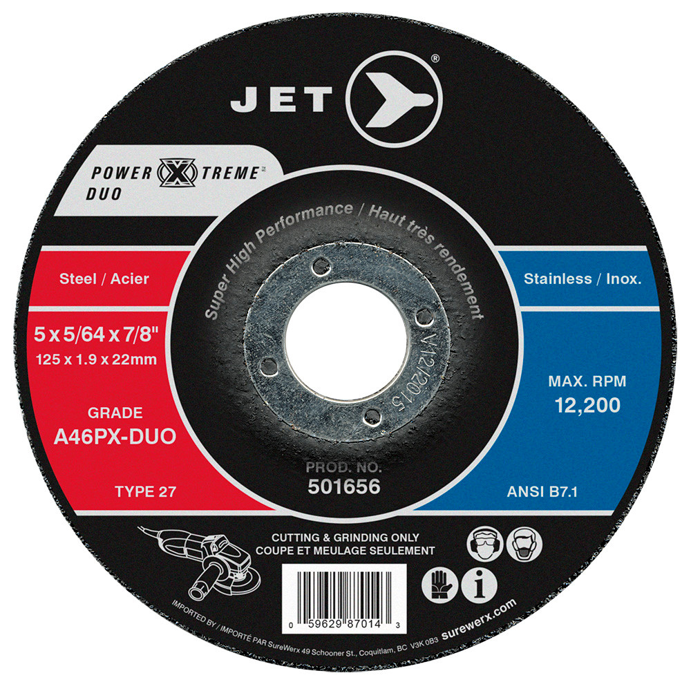 5 x 5/64 x 7/8" A46PX POWER-XTREME DUO T27 Cutting & Light Grinding Wheel  501656