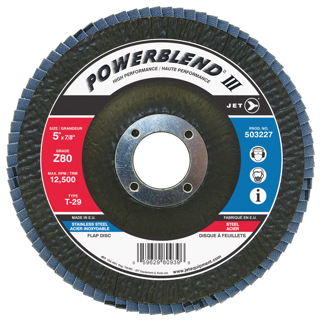 5 x 7/8" Z80 POWERBLEND III T29 Zirconia Flap Disc 503227