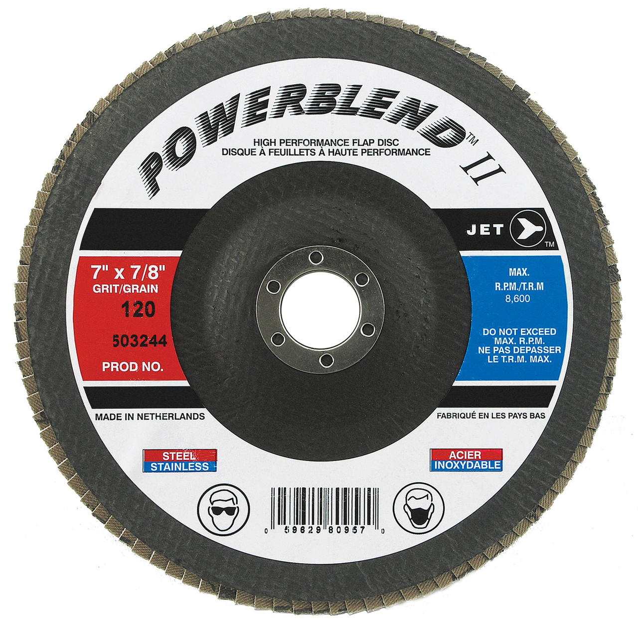 7 x 7/8" Z60 POWERBLEND III T29 Zirconia Flap Disc 503240