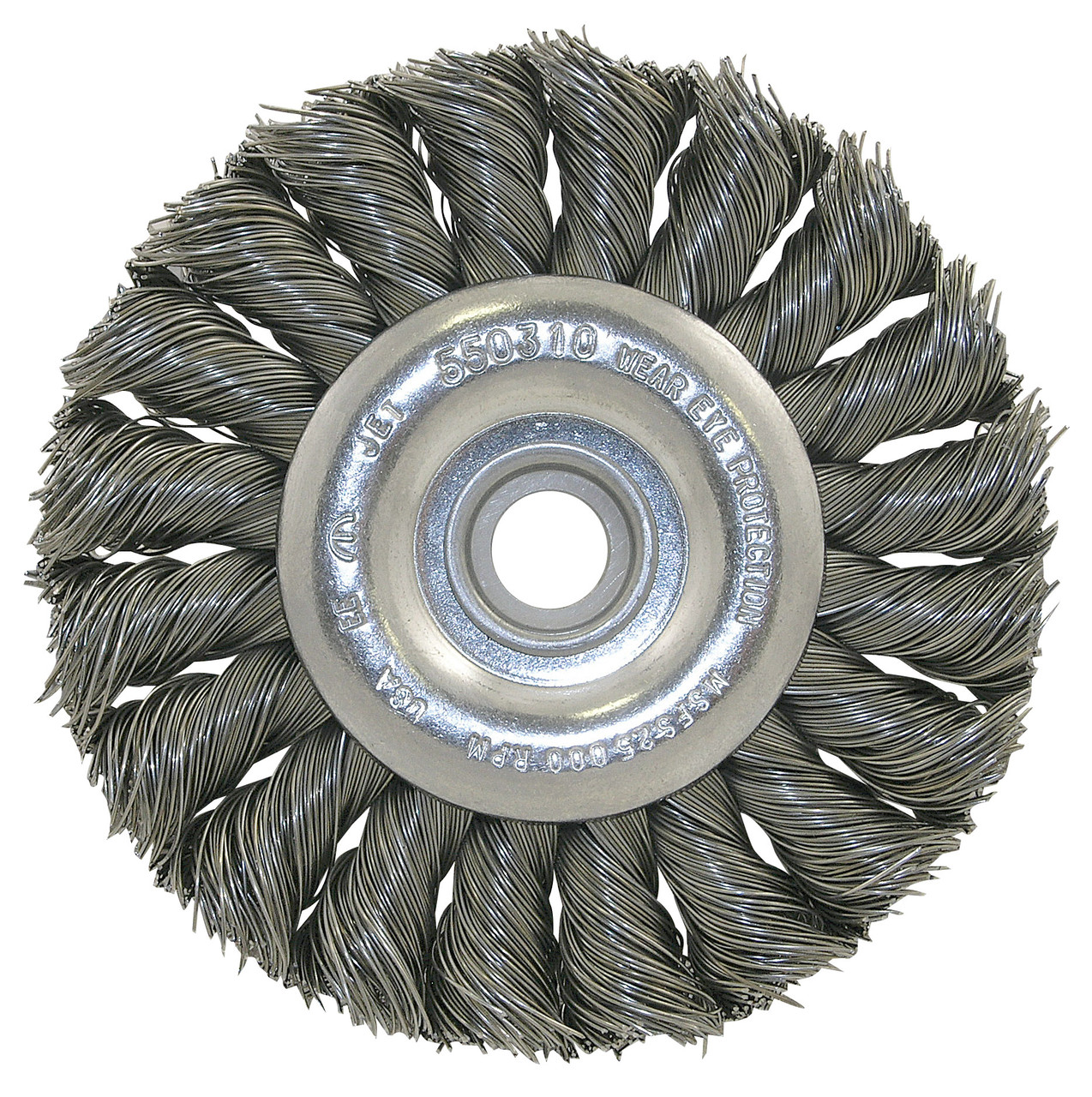 3-1/4 x (5/8 ~ 1/2") Knot Twisted Wire Wheel - unthreaded 550310