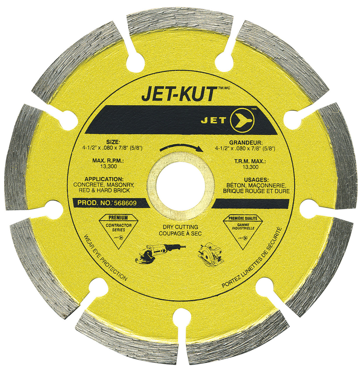 5 x .080 x 7/8" (20mm, 5/8") JET-KUT® Premium Diamond Circular Saw Blade 568614