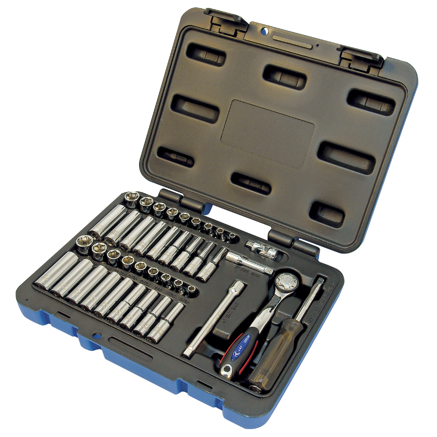 42 Pc. 1/4" Drive SAE/Metric Socket Wrench Set - 6 Point  600125