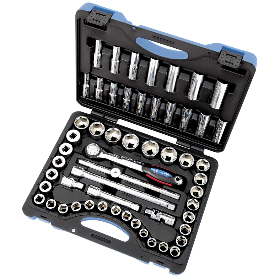 55 Pc. 1/2" Drive SAE/Metric Socket Wrench Set - 6 Point  600341