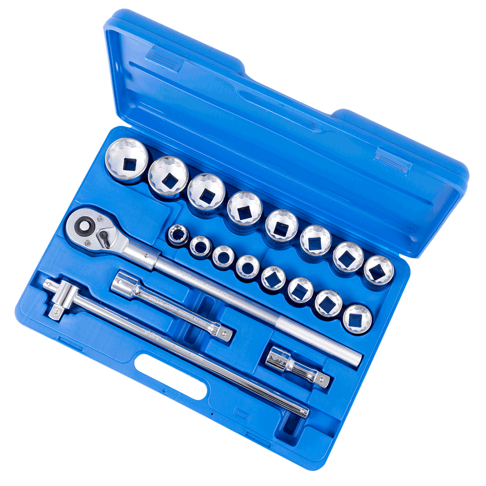 21 Pc. 3/4" Drive Metric Chrome Socket Set - 12 point  600407