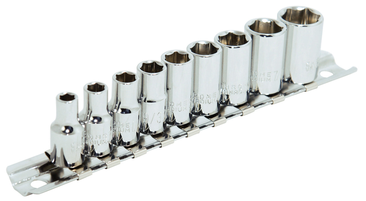 9 Pc. 1/4" Drive Deep SAE Socket Set - 6 Point  601107