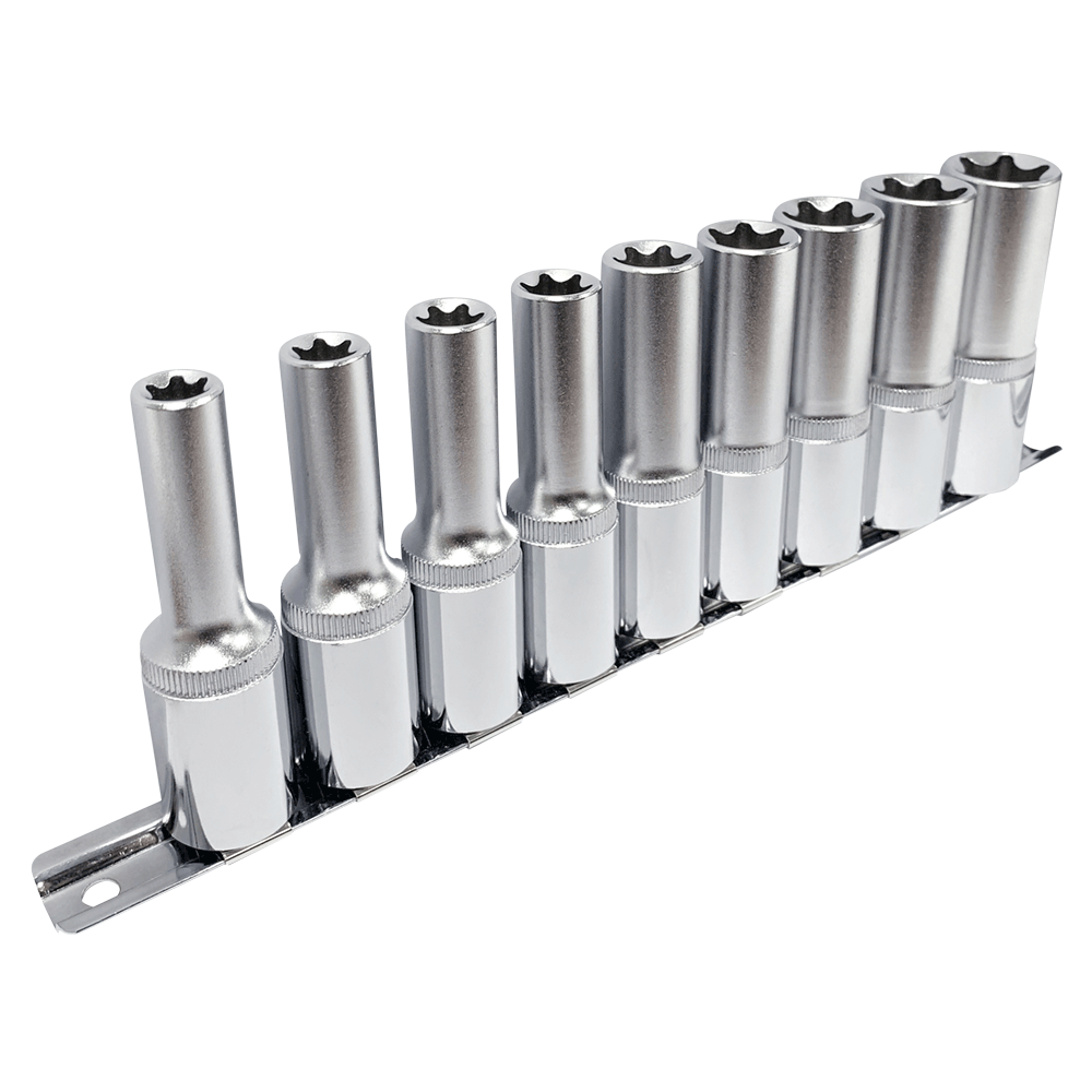 9 Pc. 1/2" Drive Deep Torx® Chrome Socket Set  601322