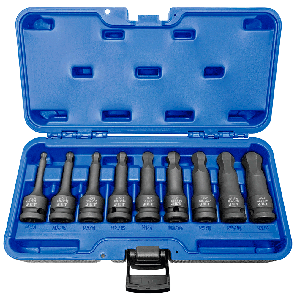 9 Pc. 1/2" Drive SAE Ball Nose Hex Impact Socket Set  610332