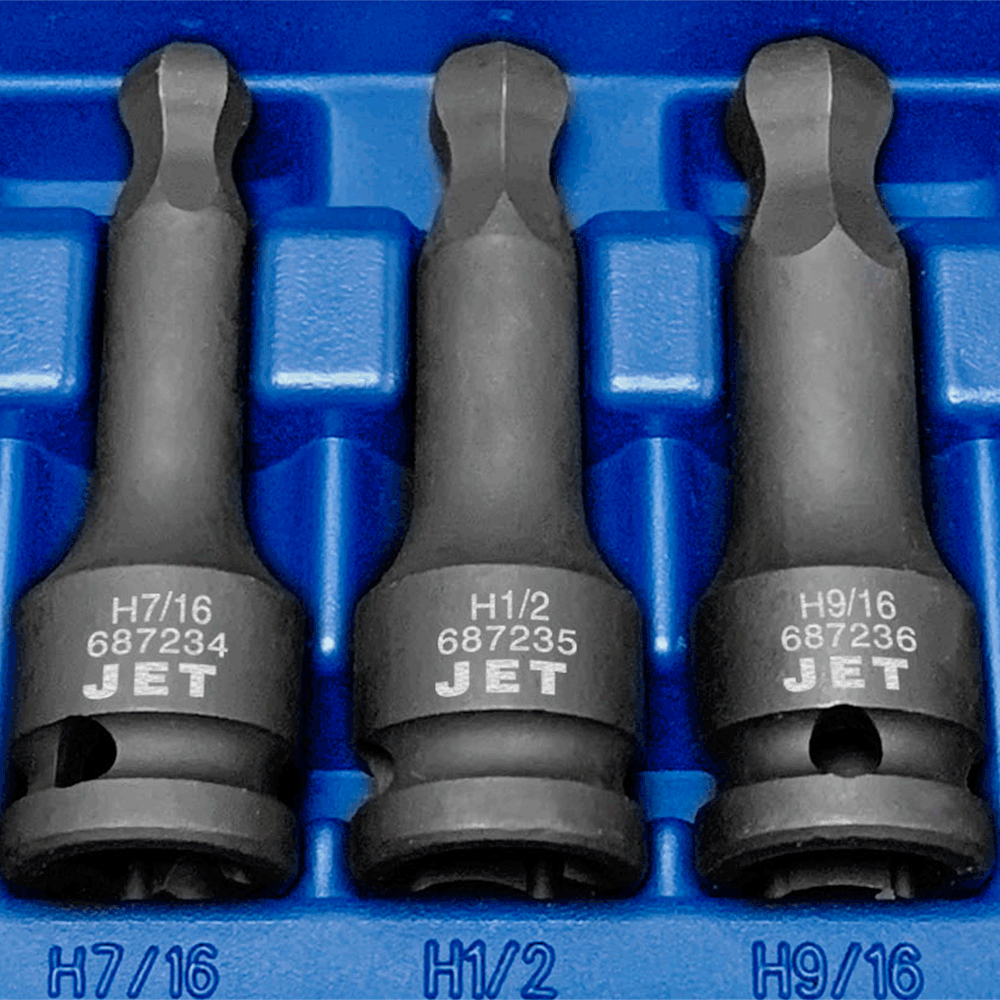 9 Pc. 1/2" Drive SAE Ball Nose Hex Impact Socket Set  610332