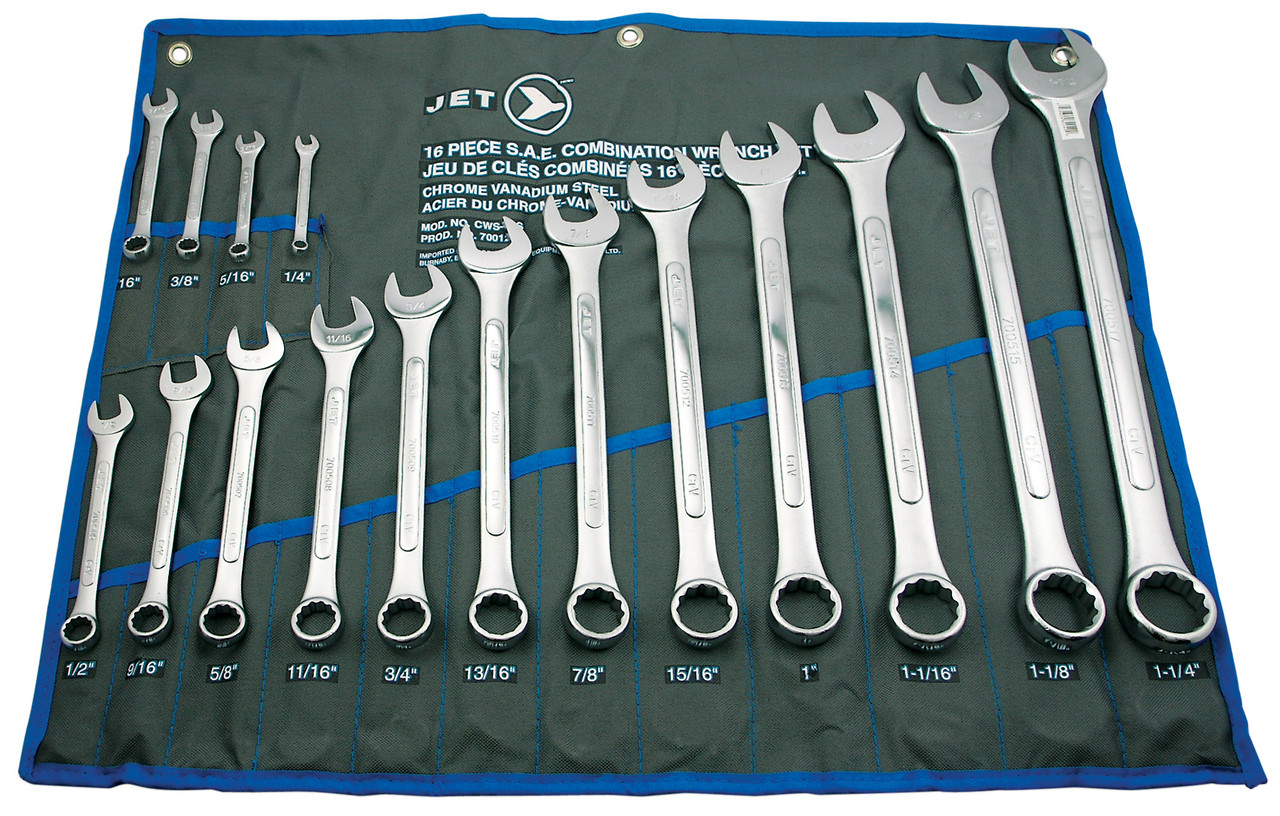 16 Pc. SAE Raised Panel Combination Wrench Set 700121