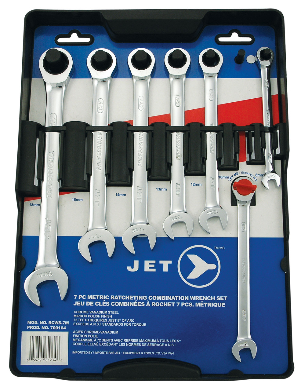 7 Pc. Long Metric Ratcheting Combination Wrench Set 700164
