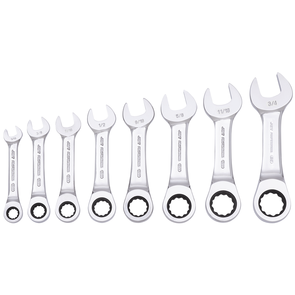 8 Pc. Stubby SAE Ratcheting Combination Wrench Set 700301
