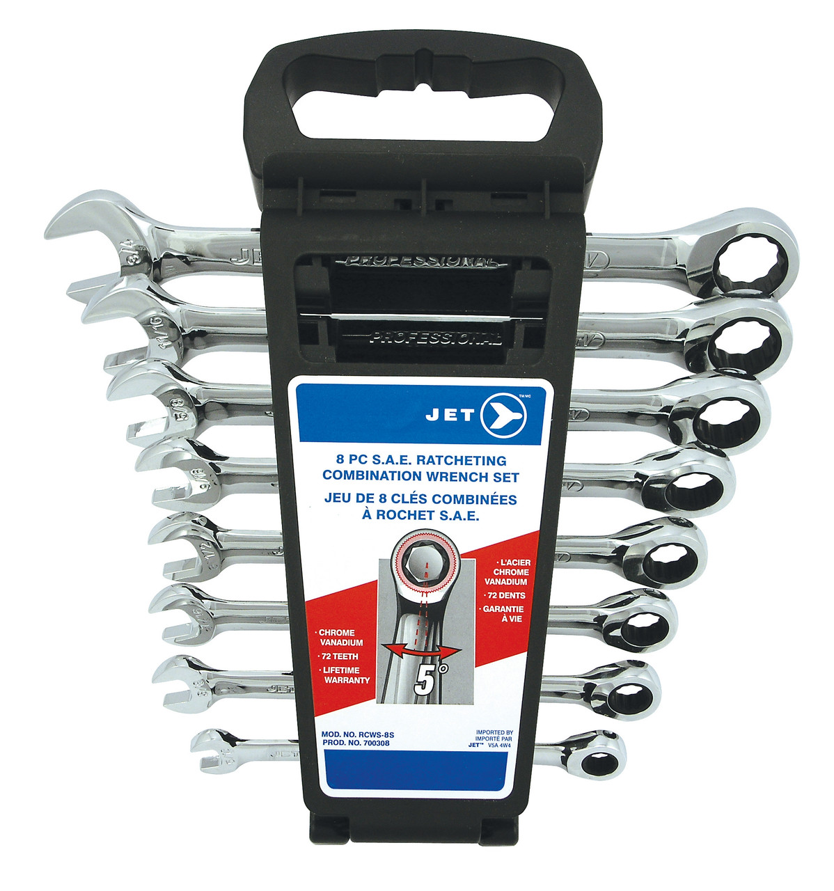 8 Pc. Long SAE Ratcheting Combination Wrench Set 700308