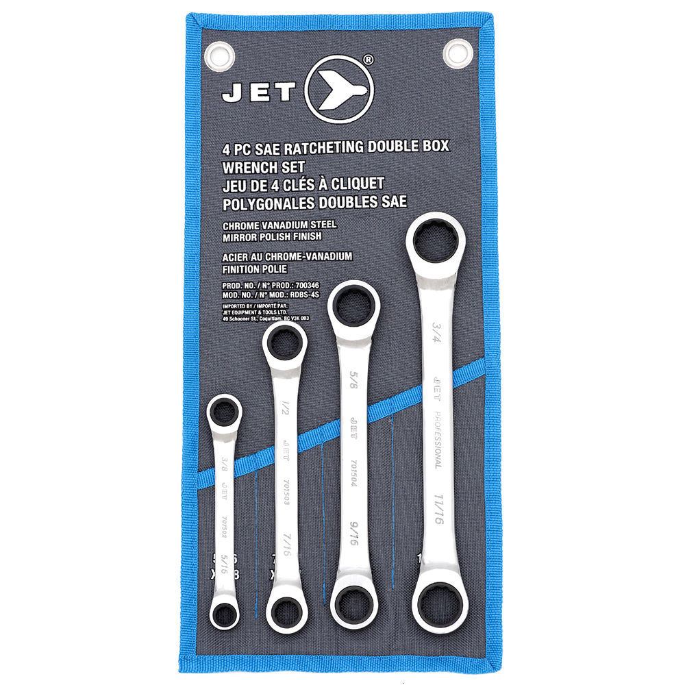 4 Pc. Long SAE Double Box End Ratchet Wrench Set  700346