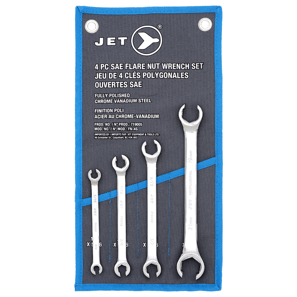 4 Pc. SAE Polished Flare Nut Wrench Set  719005