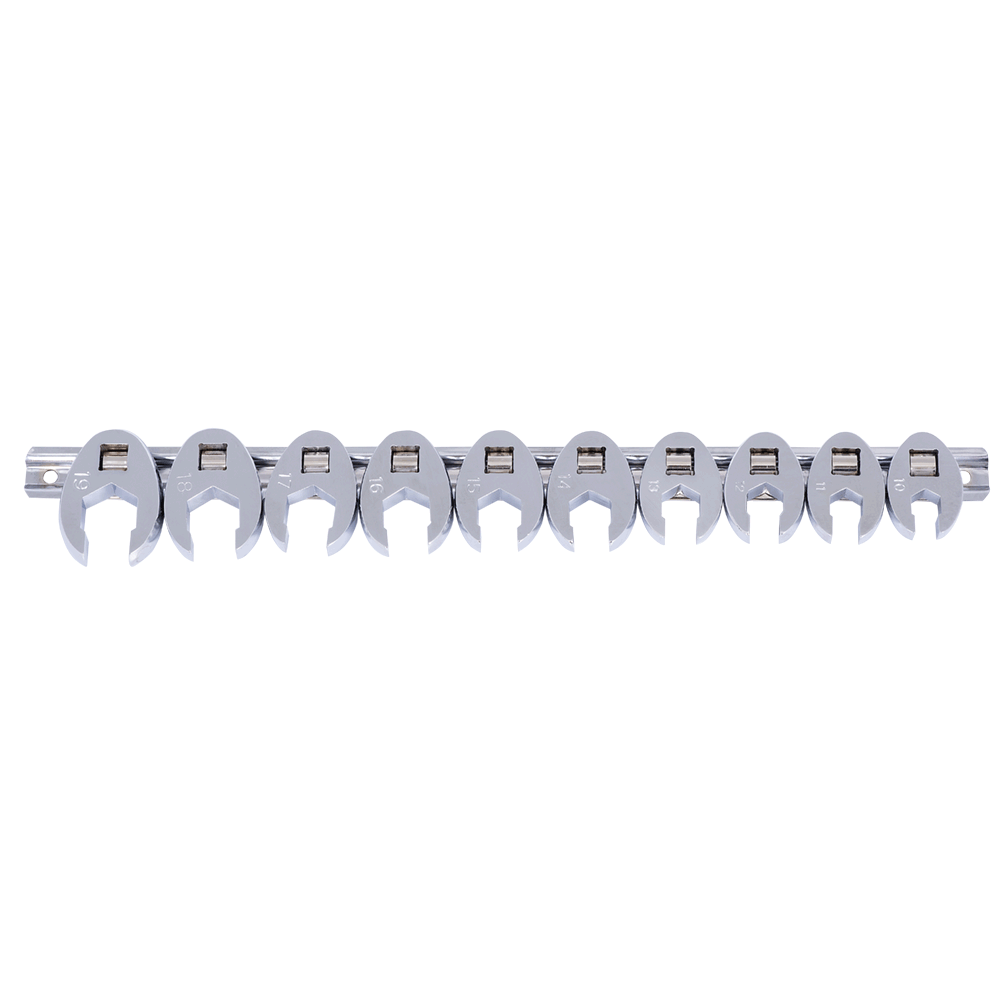 10 Pc. 3/8" Drive Metric Flare Nut Crowfoot Wrench Set - 6 Point  719122