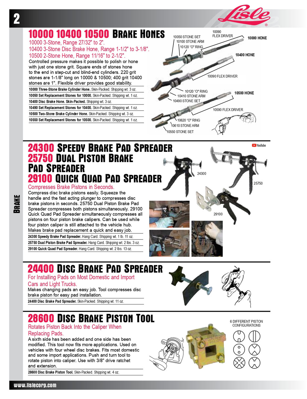 Dual Piston Brake Pad Spreader   25750