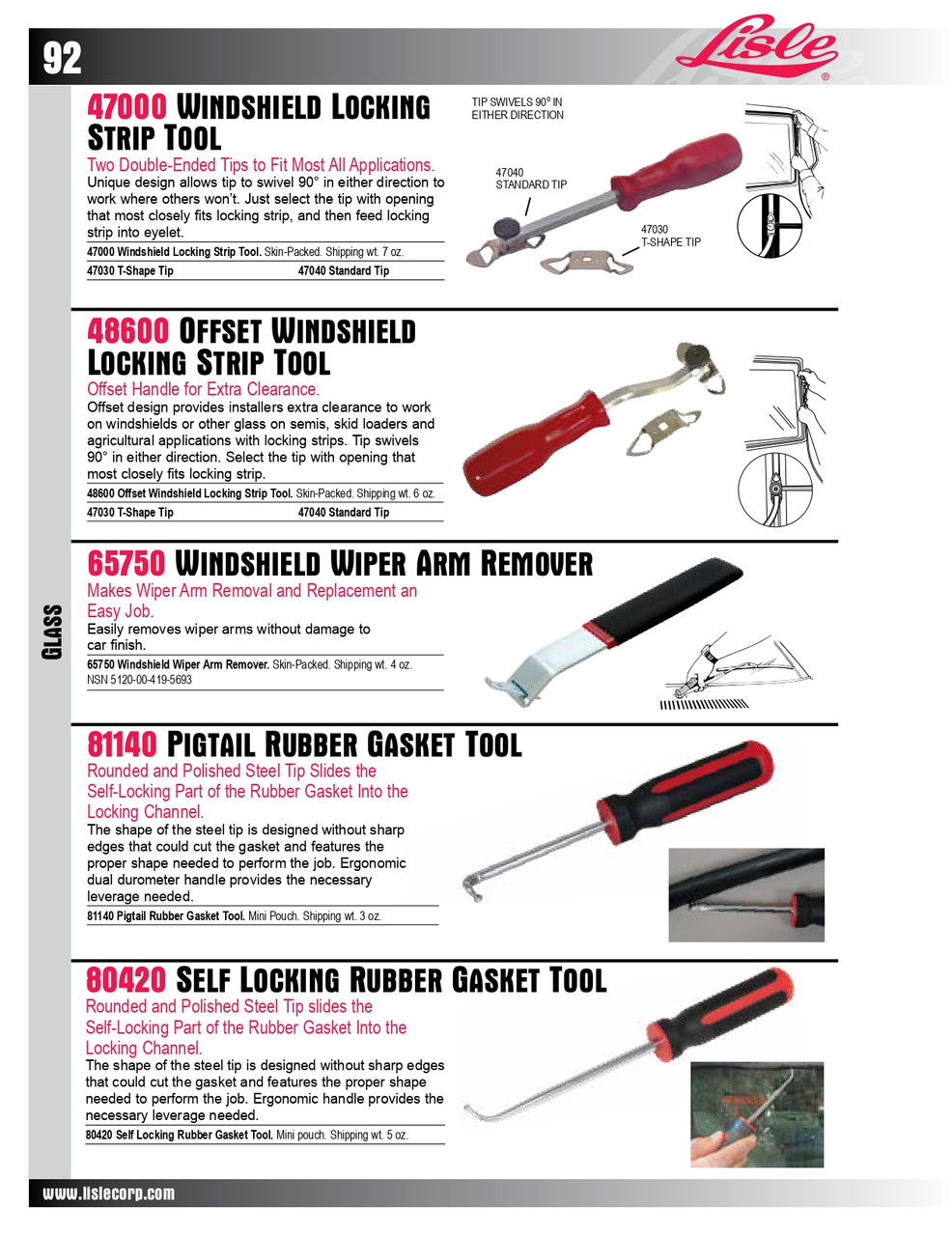 Offset Windshield Locking Strip Tool   48600
