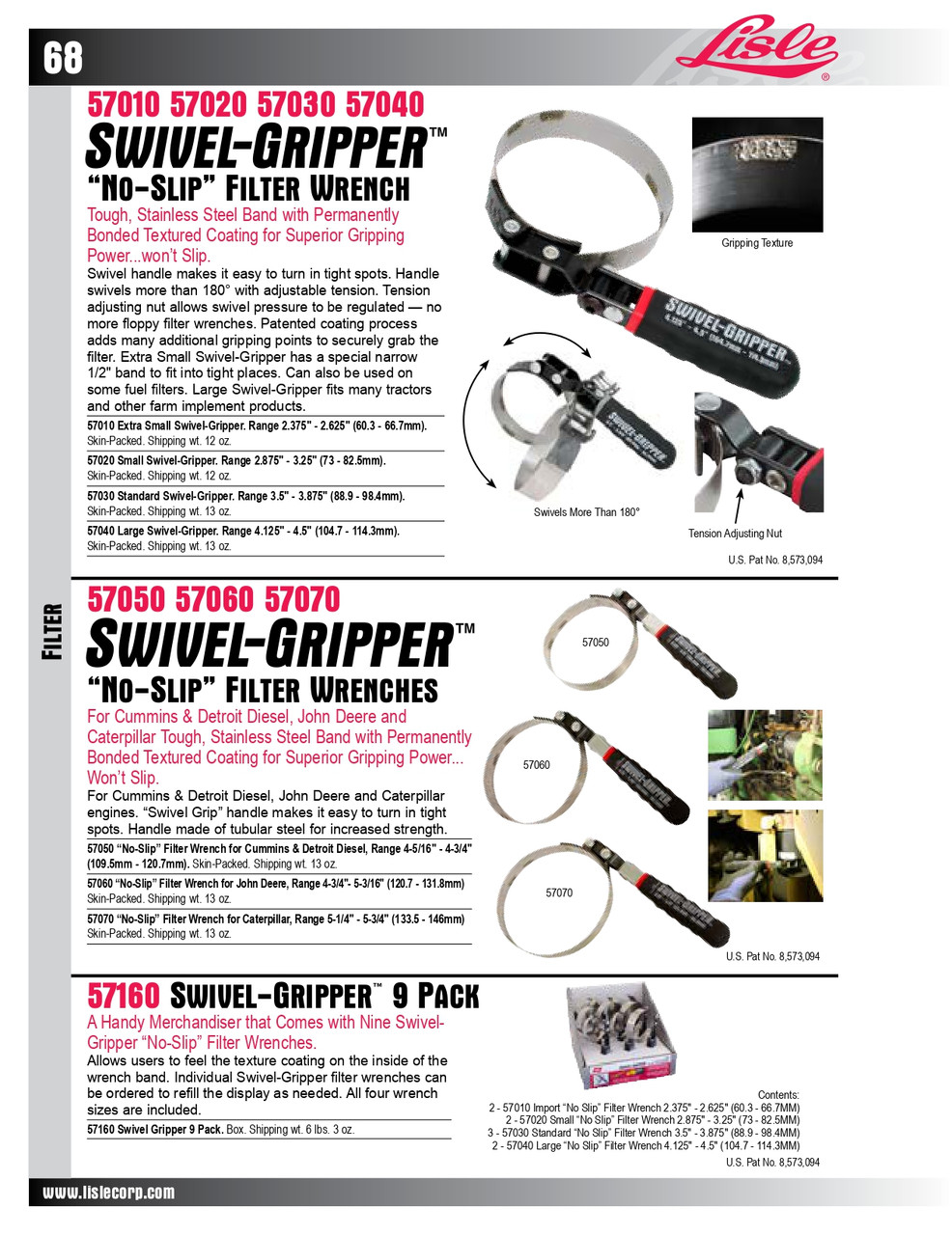5-1/4 - 5-3/4" Swivel-Gripper® Filter Wrench   57070
