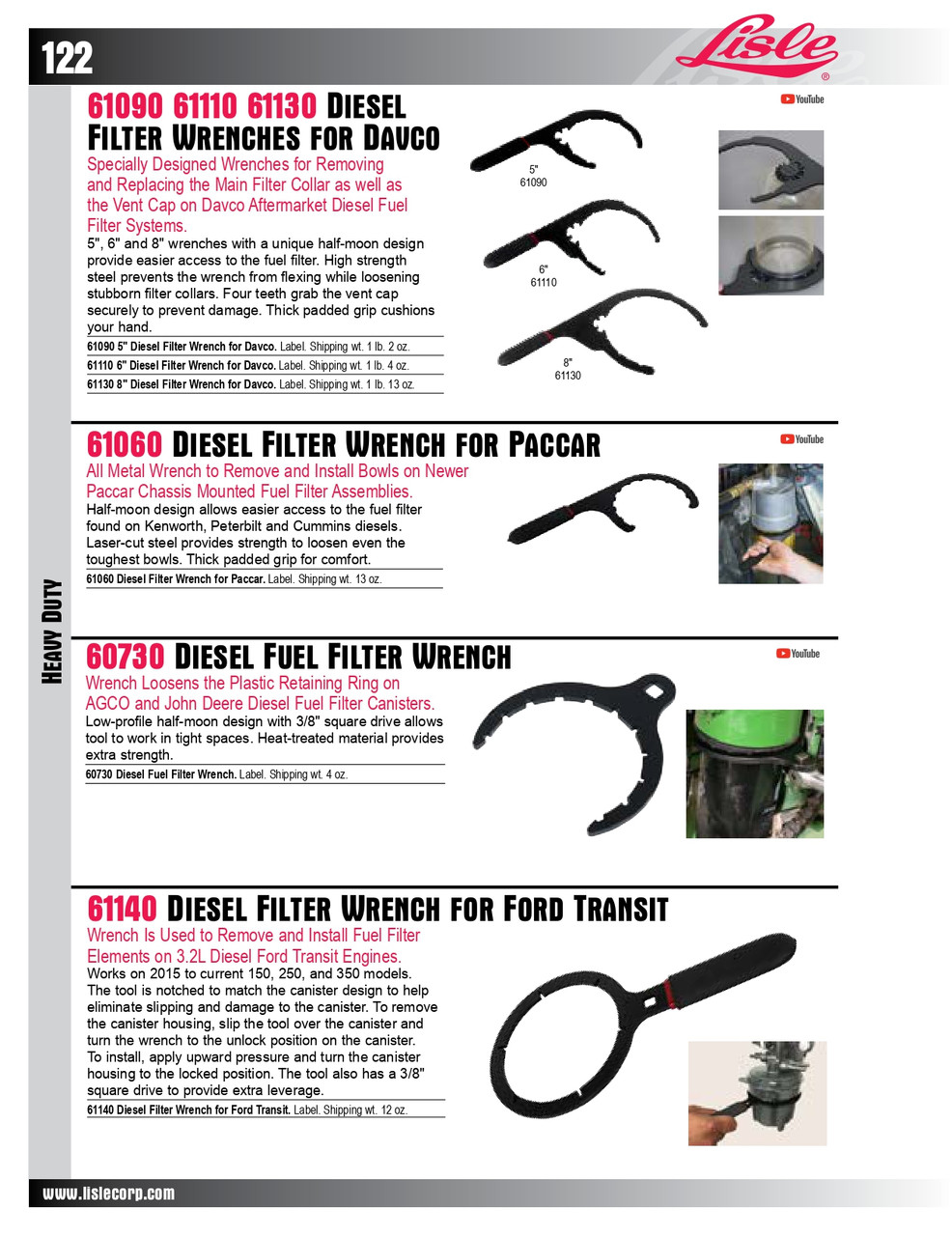 5" Diesel Filter Wrench Davco   61090