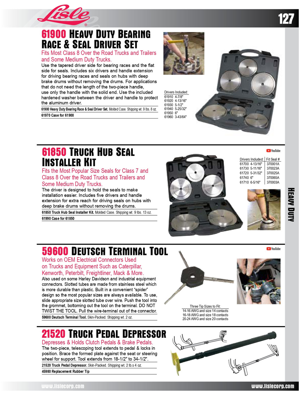 5 Pc. Truck Hub Seal Installer Kit   61850