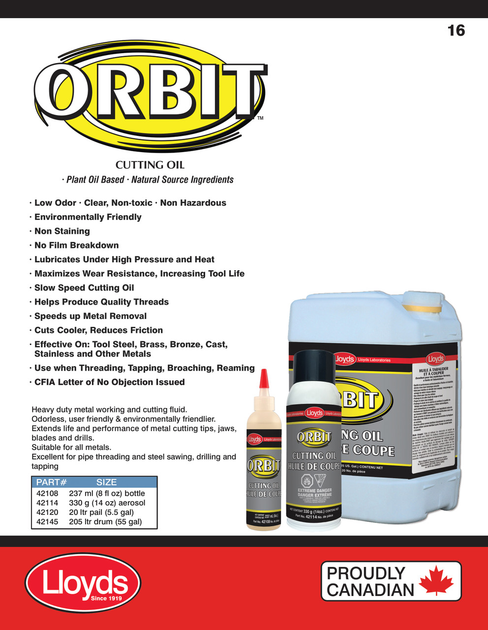 Orbit Metal Cutting & Threading Oil 205L Drum  42145