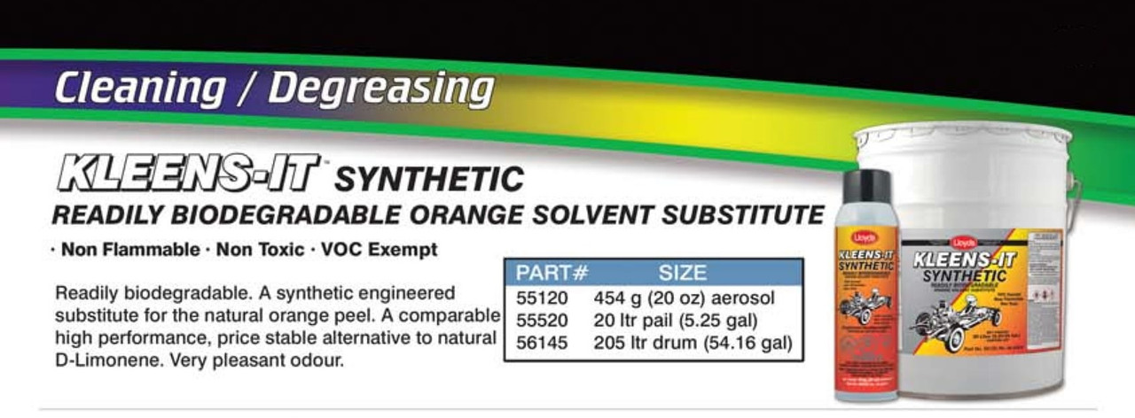 Kleens-It Synthetic Citrus Cleaner Degreaser 205L Drum  56145