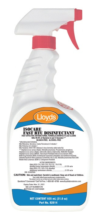 Isocare Fast RTU Disinfectant  935ml Trigger Spray Bottle  82614
